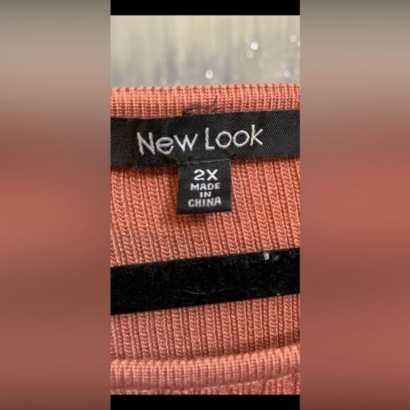 New Look 2X Sweater Dress burnt orange with lace up Cut Out - Picture 3 of 5